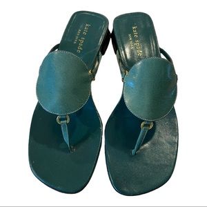 Kate Spade Fresh Green Stoked Disc Thong Slip On Open Toe Sandals Size 6B